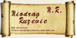 Miodrag Ružević vizit kartica
